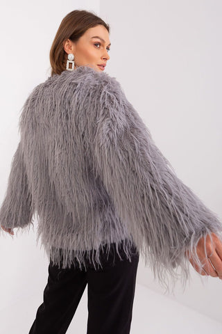 AT Faux Feather Fuzzy Jacket