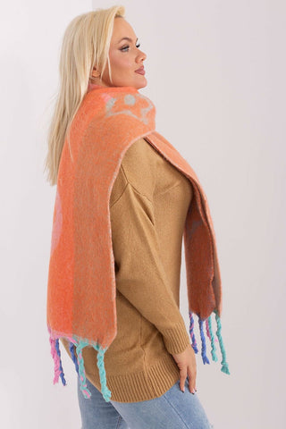 AT Abstract Print Tassel Scarf