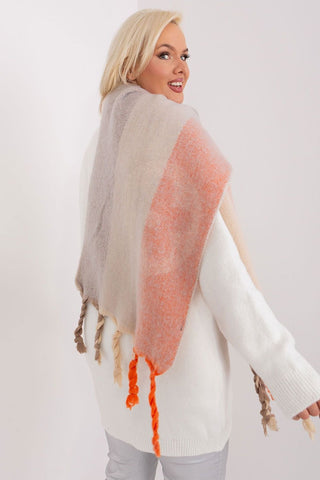 AT Abstract Print Tassel Scarf