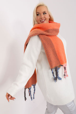 AT Abstract Print Tassel Scarf