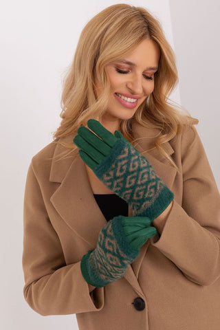 AT Geometric Print Double Layered Gloves