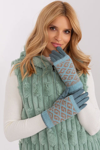 AT Geometric Print Double Layered Gloves