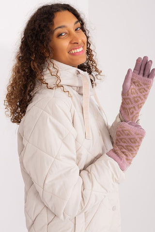 AT Geometric Print Double Layered Gloves