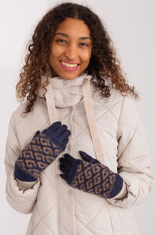 AT Geometric Print Double Layered Gloves