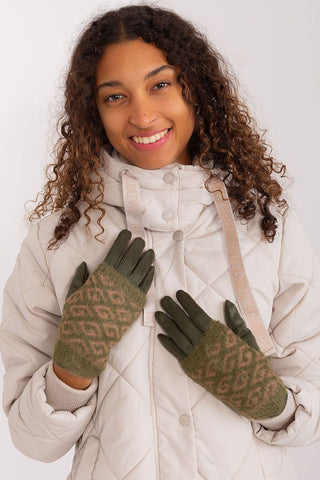 AT Geometric Print Double Layered Gloves