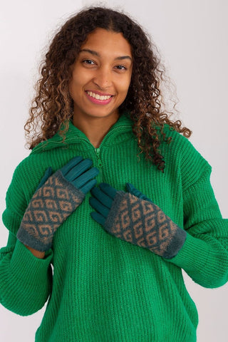 AT Geometric Print Double Layered Gloves