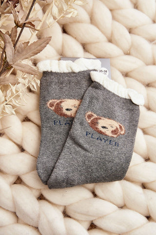 Step In Style Teddy Player Crew Socks