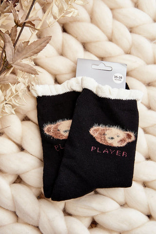 Step In Style Teddy Player Crew Socks