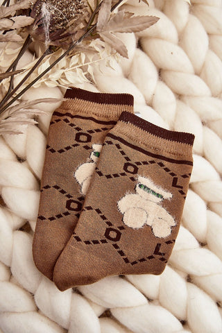 Step In Style Fuzzy Teddy Crew Socks