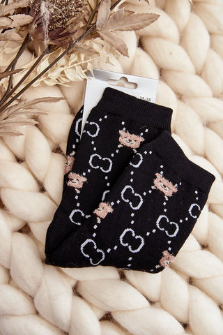 Step In Style Fuzzy Teddy Crew Socks