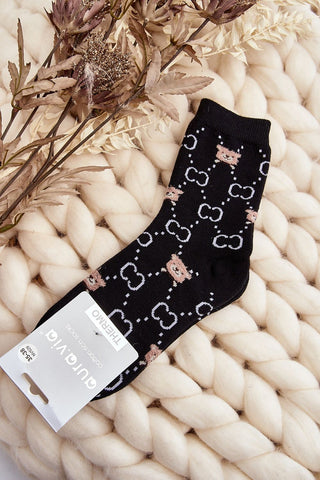 Step In Style Fuzzy Teddy Crew Socks