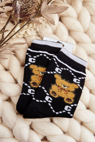 Step In Style Fuzzy Teddy Crew Socks