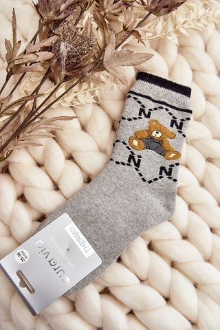 Step In Style Fuzzy Teddy Crew Socks