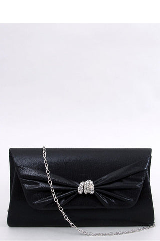 Inello Envelope Rhinestone Bow Iridescent Clutch Bag In Black