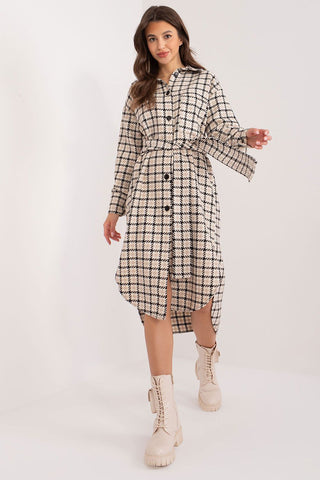 Lakerta Plaid Cotton Shirt Dress - Hot Girl Apparel