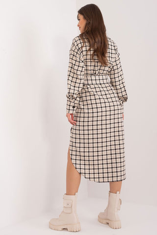 Lakerta Plaid Cotton Shirt Dress - Hot Girl Apparel