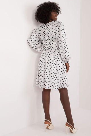 Lakerta Polka Dot Long Sleeve Cotton Mini Dress - Hot Girl Apparel