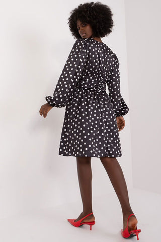 Lakerta Polka Dot Long Sleeve Cotton Mini Dress - Hot Girl Apparel