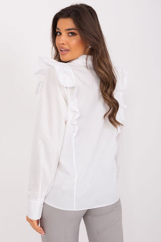 Lakerta Ruffled Lace Linen Blouse - Hot Girl Apparel