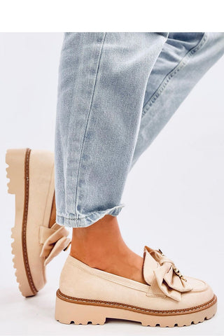 Inello Teddy Bear Suede Moccasin Loafers In Beige - Hot Girl Apparel