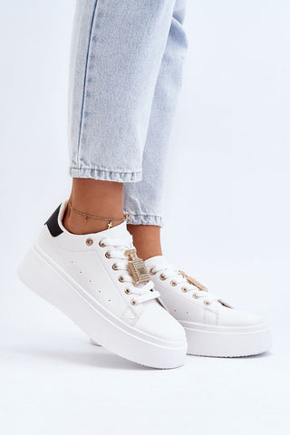 Step In Style Parfum N5 Women’s Platform Sneakers In White