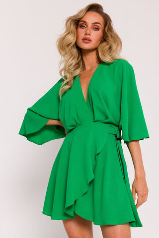 Moe Flowy Crepe Wrap Dress - Hot Girl Apparel