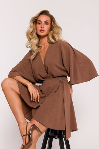 Moe Flowy Crepe Wrap Dress - Hot Girl Apparel