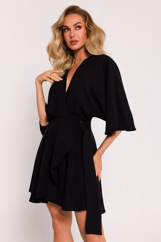 Moe Flowy Crepe Wrap Dress - Hot Girl Apparel