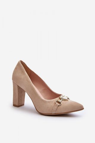 Step In Style Gold Heart Leather Pumps - Hot Girl Apparel