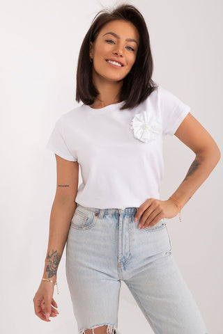 BFG Flower Embellished Cotton Tee - Hot Girl Apparel