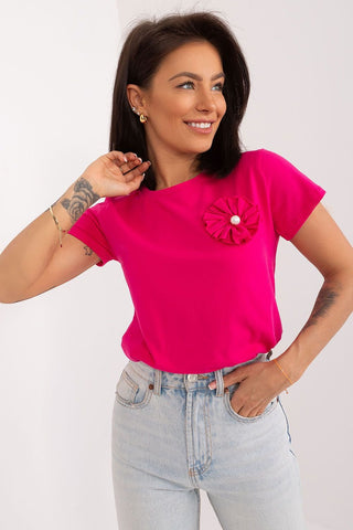 BFG Flower Embellished Cotton Tee - Hot Girl Apparel