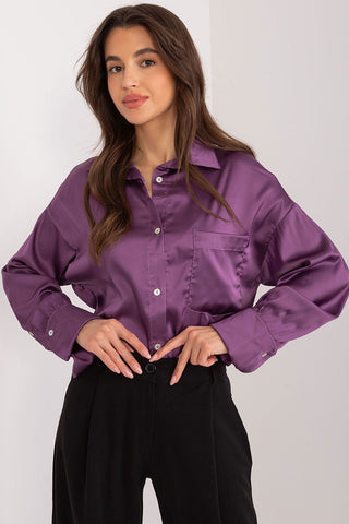 Fancy Satin Luxe Long Sleeve Blouse - Hot Girl Apparel