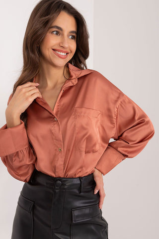 Fancy Satin Luxe Long Sleeve Blouse - Hot Girl Apparel