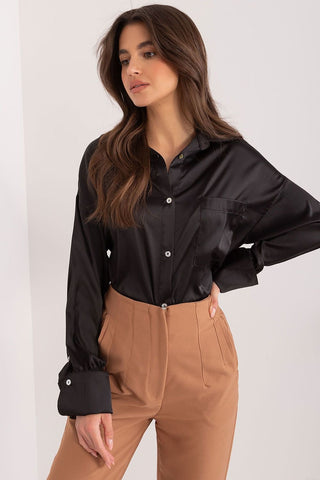 Fancy Satin Luxe Long Sleeve Blouse - Hot Girl Apparel