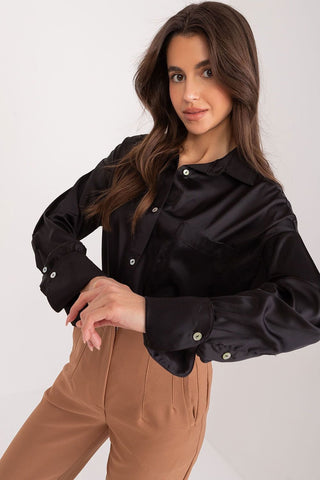 Fancy Satin Luxe Long Sleeve Blouse - Hot Girl Apparel