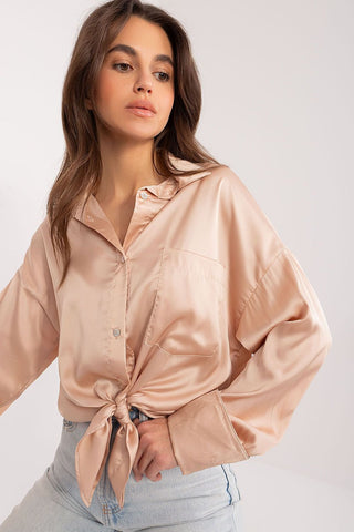 Fancy Satin Luxe Long Sleeve Blouse - Hot Girl Apparel