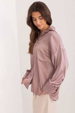 Fancy Satin Luxe Long Sleeve Blouse - Hot Girl Apparel