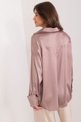 Fancy Satin Luxe Long Sleeve Blouse - Hot Girl Apparel