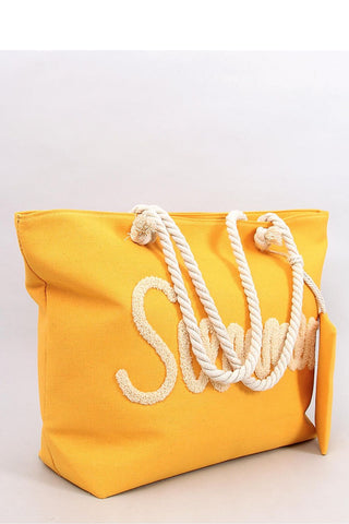 Inello Summer Embroidered Beach Bag In Yellow