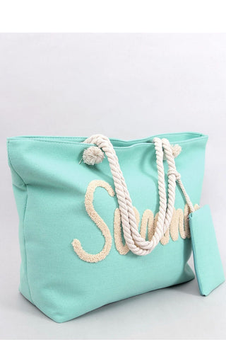 Inello Summer Embroidered Beach Bag In Aqua