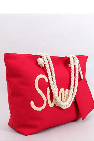 Inello Summer Embroidered Beach Bag In Red