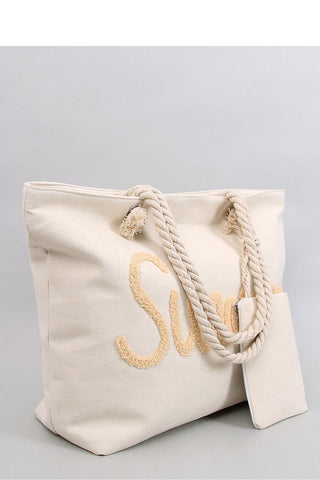 Inello Summer Embroidered Beach Bag In Cream