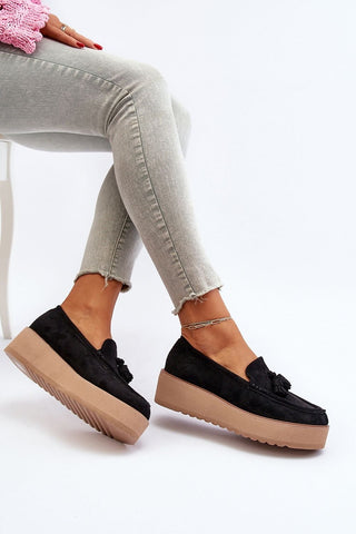 Step In Style Suede Platform Moccasins - Hot Girl Apparel