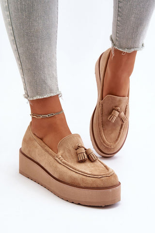 Step In Style Suede Platform Moccasins - Hot Girl Apparel