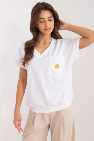 Rue Paris Pocket Full Of Sunshine Daisy Pocket Top