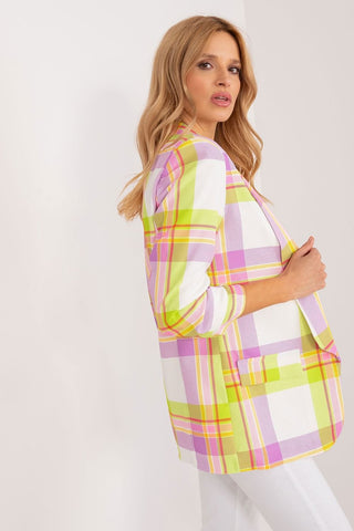 Italy Moda Plaid Blazer Jacket