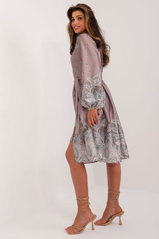 Lakerta Paisley Long Sleeve Buttoned Dress - Hot Girl Apparel