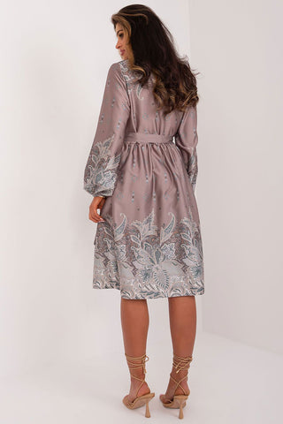 Lakerta Paisley Long Sleeve Buttoned Dress - Hot Girl Apparel