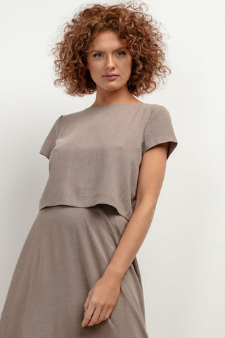 Tessita Cropped Linen Top