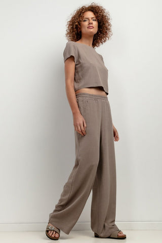 Tessita Cropped Linen Top